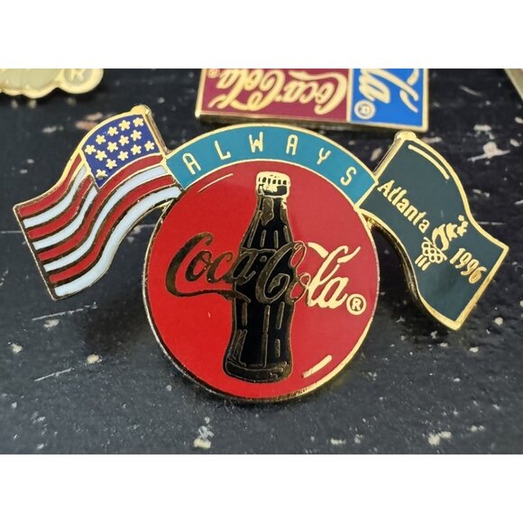 Lot Of 6 1996 Olympics Atlanta GA Coca-Cola Lapel Collectors Pins - Picture 3 of 8